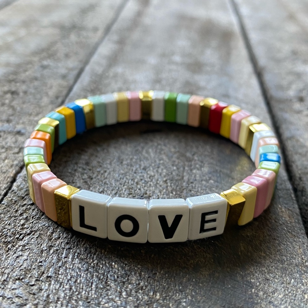 NWOT LOVE Enamel Bracelet